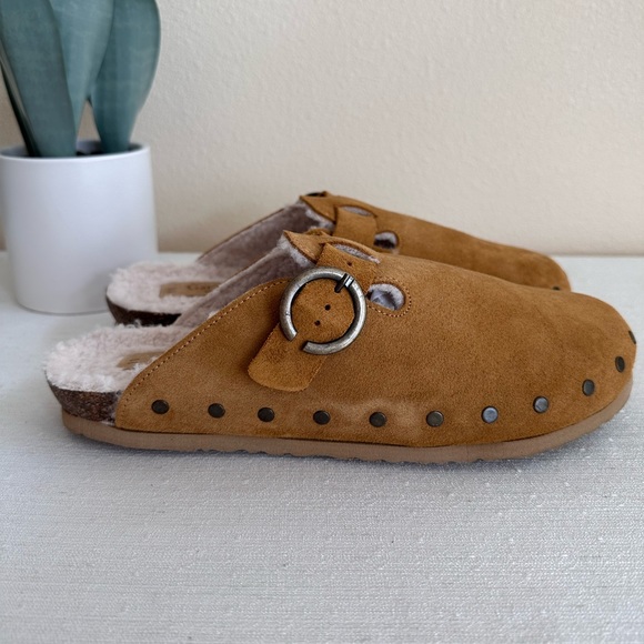 New Garnet Hill Willow Clog Tan Suede Wool Cozy Clogs Women’s 11 - Picture 5 of 13